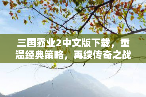 三国霸业2中文版下载，重温经典策略，再续传奇之战