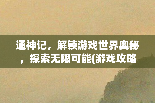通神记，解锁游戏世界奥秘，探索无限可能{游戏攻略}
