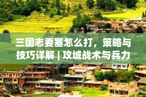三国志要塞怎么打，策略与技巧详解 | 攻城战术与兵力部署