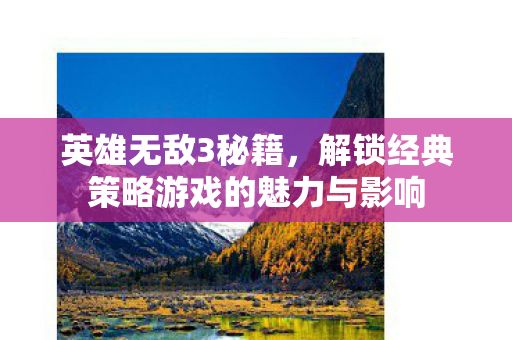 英雄无敌3秘籍，解锁经典策略游戏的魅力与影响