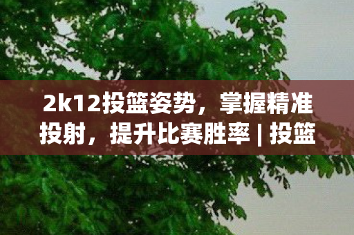 2k12投篮姿势，掌握精准投射，提升比赛胜率 | 投篮技巧