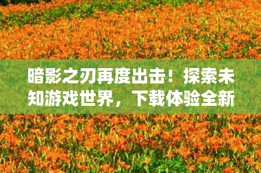暗影之刃再度出击！探索未知游戏世界，下载体验全新冒险{暗影之刃下载}