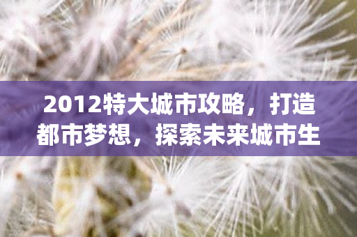 2012特大城市攻略，打造都市梦想，探索未来城市生活{未来城市}