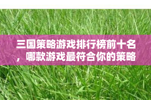 三国策略游戏排行榜前十名，哪款游戏最符合你的策略口味？