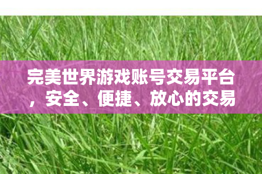 完美世界游戏账号交易平台图片