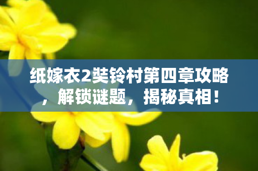 纸嫁衣2奘铃村第四章攻略图片