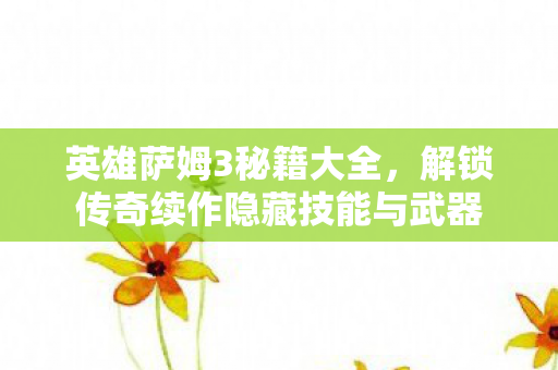 英雄萨姆3秘籍大全，解锁传奇续作隐藏技能与武器