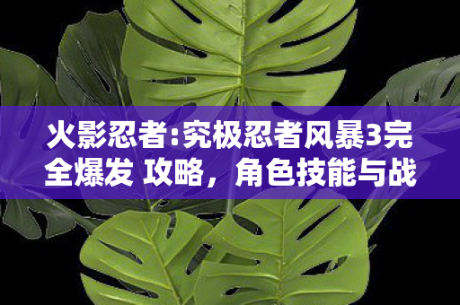 究极忍者风暴3完全爆发 攻略图片