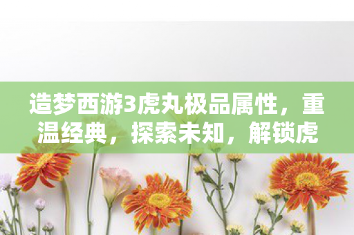 造梦西游3虎丸极品属性,重温经典,探索未知,解锁虎丸隐藏技能! 造梦西游3虎丸极品属性,重温经典,探索未知,解锁虎丸隐藏技能!