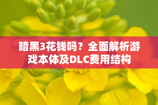 暗黑3花钱吗？全面解析游戏本体及DLC费用结构