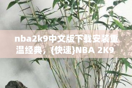 nba2k9中文版下载安装重温经典，{快速}NBA 2K9 中文版下载体验