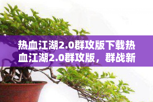 热血江湖2.0群攻版下载热血江湖2.0群攻版，群战新纪元，江湖再续传奇，热血江湖2.0群攻版，江湖再续传奇，群战新纪元等你来战