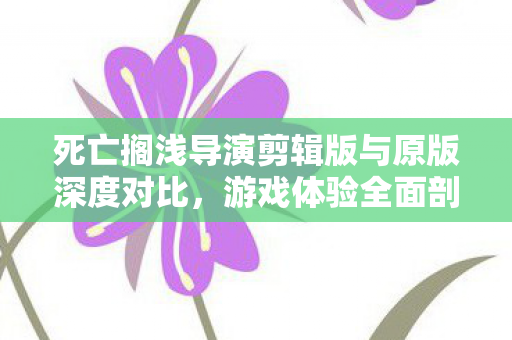 死亡搁浅导演剪辑版与原版深度对比图片