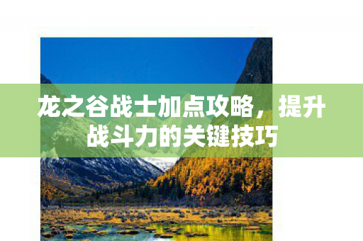 龙之谷战士加点攻略，提升战斗力的关键技巧