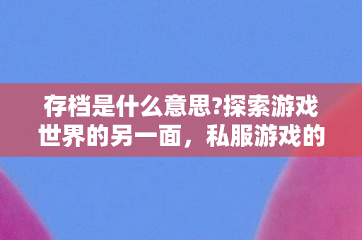 存档是什么意思?探索游戏世界的另一面，私服游戏的魅力与争议，私服游戏，探索游戏世界的另一面，魅力与争议并存