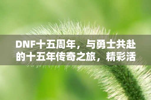 DNF十五周年，与勇士共赴的十五年传奇之旅，精彩活动不容错过！