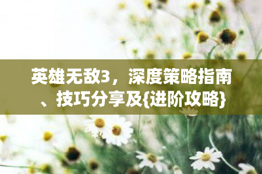 英雄无敌3，深度策略指南、技巧分享及{进阶攻略}