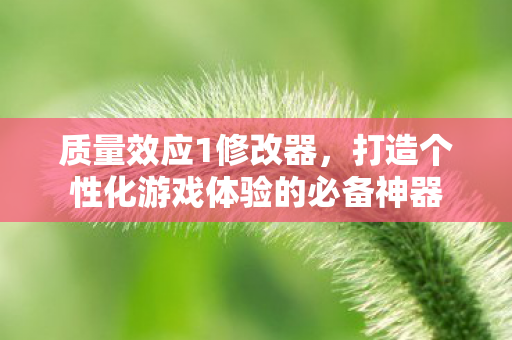 质量效应1修改器,打造个性化游戏体验的必备神器 质量效应1修改器,打造个性化游戏体验的必备神器