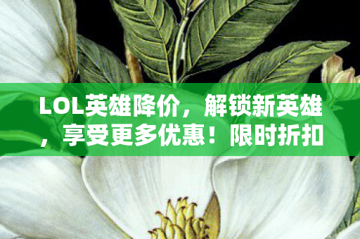 LOL英雄降价，解锁新英雄，享受更多优惠！限时折扣不容错过！