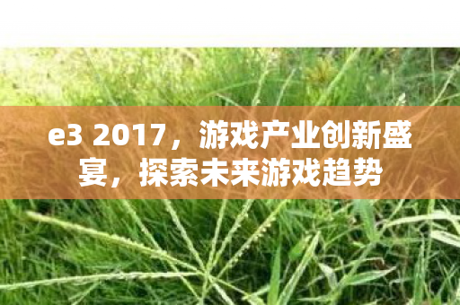 e3 2017，游戏产业创新盛宴，探索未来游戏趋势