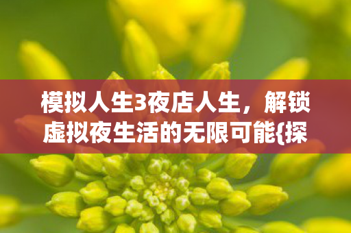 模拟人生3夜店人生，解锁虚拟夜生活的无限可能{探索}