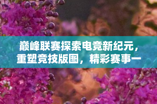 巅峰联赛探索电竞新纪元，重塑竞技版图，精彩赛事一触即发！