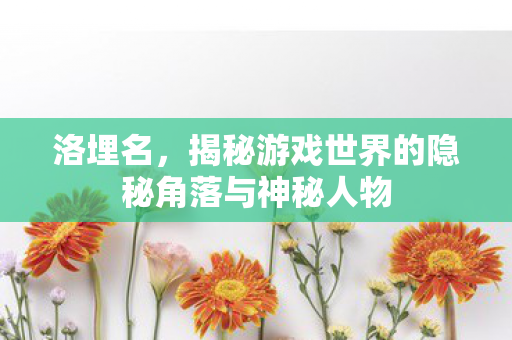 揭秘游戏世界的隐秘角落与神秘人物图片
