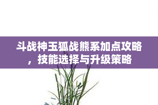 斗战神玉狐战熊系加点攻略图片