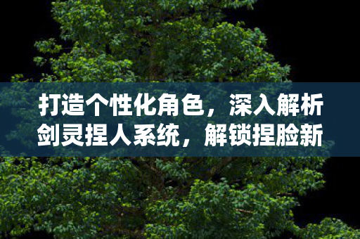 打造个性化角色，深入解析剑灵捏人系统，解锁捏脸新玩法！
