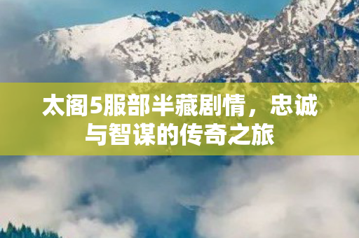 太阁5服部半藏剧情,忠诚与智谋的传奇之旅 太阁5服部半藏剧情,忠诚与智谋的传奇之旅