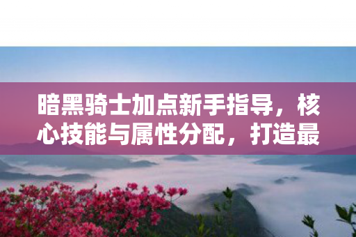 暗黑骑士加点新手指导,核心技能与属性分配,打造最强战斗力 暗黑骑士加点新手指导,核心技能与属性分配,打造最强战斗力