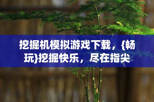 挖掘机模拟游戏下载，{畅玩}挖掘快乐，尽在指尖
