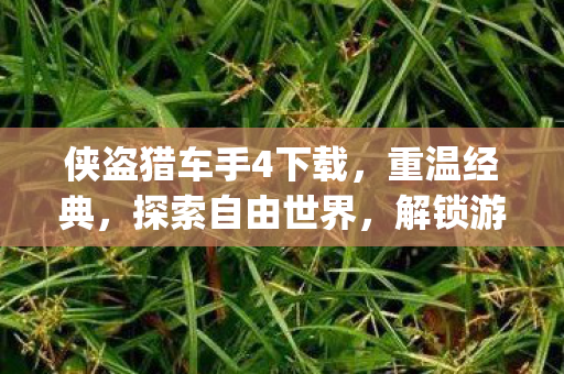 侠盗猎车手4下载，重温经典，探索自由世界，解锁游戏新{攻略}