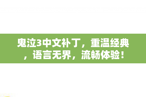 鬼泣3中文补丁,重温经典,语言无界,流畅体验! 鬼泣3中文补丁,重温经典,语言无界,流畅体验!