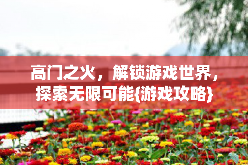 高门之火,解锁游戏世界,探索无限可能{游戏攻略} 高门之火,解锁游戏世界,探索无限可能{游戏攻略}