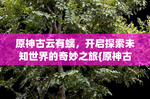 原神古云有螭,开启探索未知世界的奇妙之旅{原神古云有螭} 原神古云有螭,开启探索未知世界的奇妙之旅{原神古云有螭}
