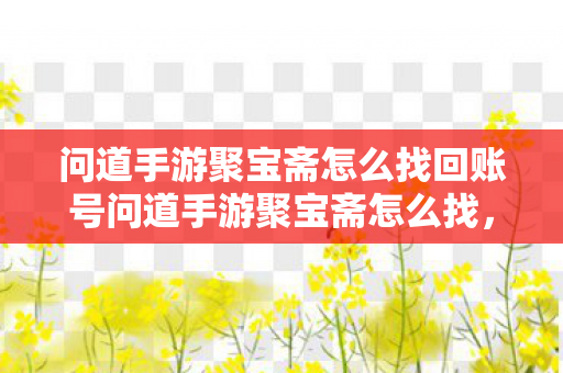 问道手游聚宝斋怎么找回账号问道手游聚宝斋怎么找，实用攻略与技巧，问道手游聚宝斋账号找回全攻略，实用技巧与步骤