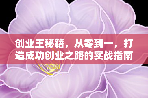 创业王秘籍，从零到一，打造成功创业之路的实战指南