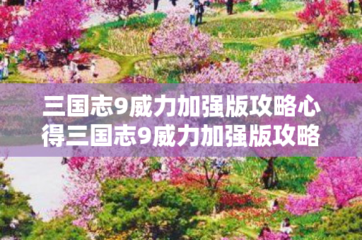 三国志9威力加强版攻略心得三国志9威力加强版攻略，策略与战术的深度解析，三国志9威力加强版策略与战术深度解析攻略