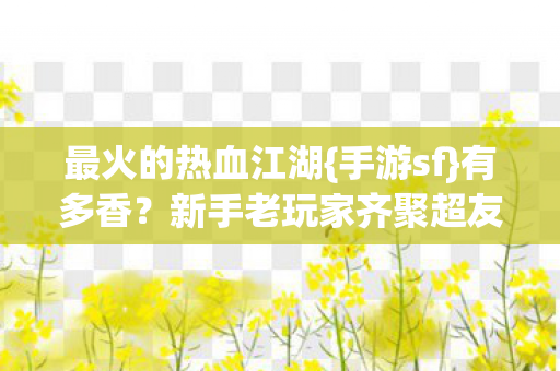 新手老玩家齐聚超友好图片