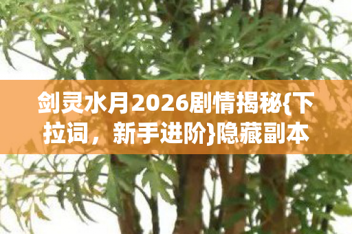 剑灵水月2026剧情揭秘图片