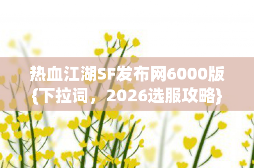 热血江湖SF发布网6000版图片