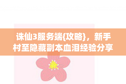 新手村至隐藏副本血泪经验分享图片