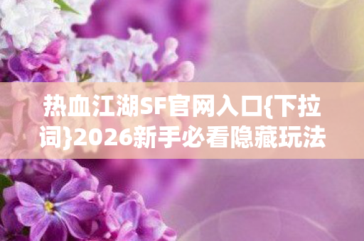 2026新手必看隐藏玩法揭秘图片