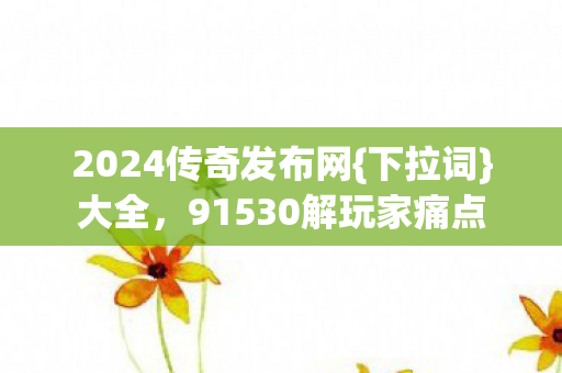 2024传奇发布网{下拉词}大全，91530解玩家痛点