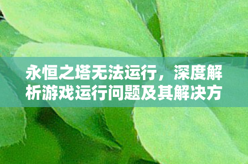 永恒之塔无法运行，深度解析游戏运行问题及其解决方案，永恒之塔无法运行，深度解析游戏运行问题及其解决方案