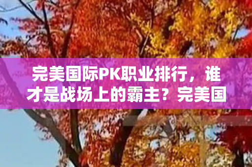 完美国际PK职业排行，谁才是战场上的霸主？完美国际PK职业排行揭晓，谁才是战场上的霸主？