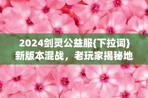 2024剑灵公益服{下拉词}新版本混战，老玩家揭秘地图装备坑
