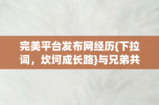完美平台发布网经历图片