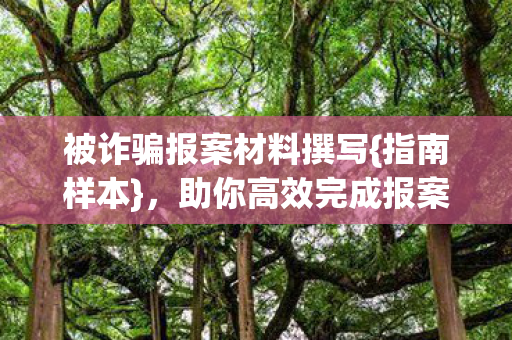 被诈骗报案材料撰写图片